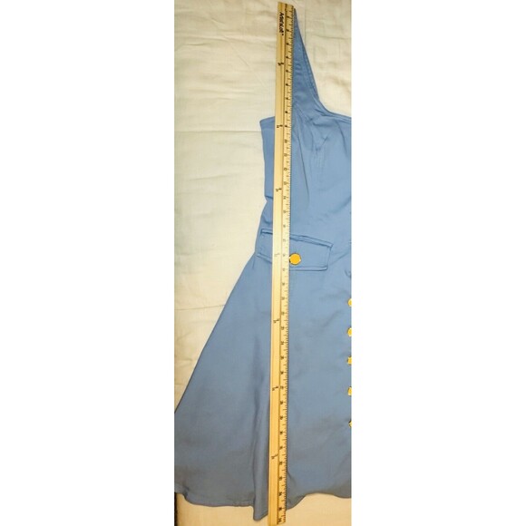 COLOR ME COURTNEY Alle‎ Blue Canvas Utility Dress Women's SIZE 4 - Picture 9 of 13